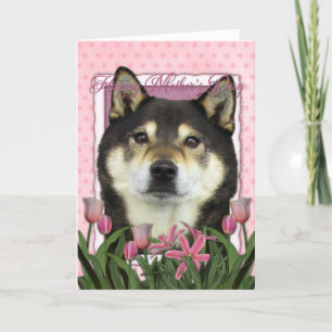Moederdag - Roze Tulpen - Shiba Inu - Yasha Kaart