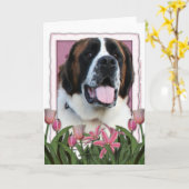Moederdag - Roze Tulpen - Sint-bernard - Mae Kaart (Gele Bloem)