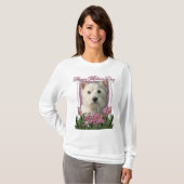 moederdag - Roze Tulpen - West Highland Terrier T-shirt (Voorkant volledig)