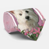 moederdag - Roze Tulpen - Westie Stropdas (Opgerold)