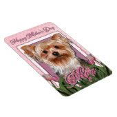 Moederdag - Roze Tulpen - Yorkshire Terrier Magneet (Rechterzijde)