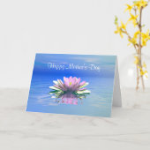 Moederdag Roze Water Lily Kaart (Gele Bloem)