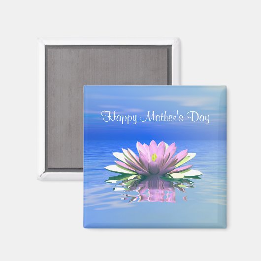 Moederdag Roze Water Lily Magneet (Voorkant / Achterkant)