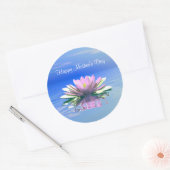 Moederdag Roze Water Lily Ronde Sticker (Envelop)