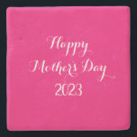 Moederdag roze witte kleur kleurrijke kleur stenen onderzetter<br><div class="desc">Ontworpen met  roze achtergrond- en tekstsjablonen voor vrolijke moederdag met jaar! U kunt de teksten voor een verschillende gebeurtenis aanpassen als u dit wenst en u kunt ook een verschillende achtergrondkleur kiezen om de gelegenheid aan te passen!</div>