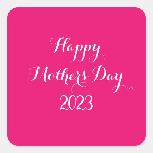 Moederdag roze witte kleur kleurrijke kleur vierkante sticker (Voorkant)