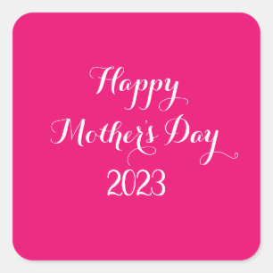 Moederdag roze witte kleur kleurrijke kleur vierkante sticker