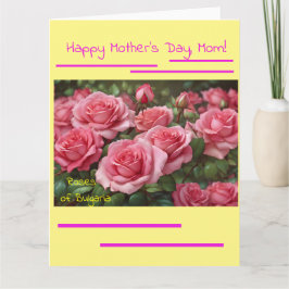 Moederdag Rozen & Bloemen Vouwkaart Kaart