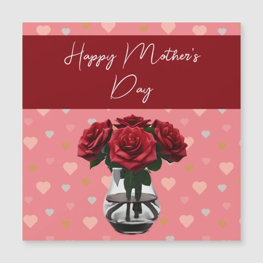 Moederdag rozen Boeket Bloemen Elegant Rood (Voorkant)