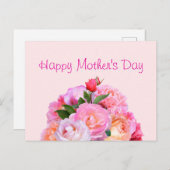 Moederdag Rozen Briefkaart (Voorkant / Achterkant)