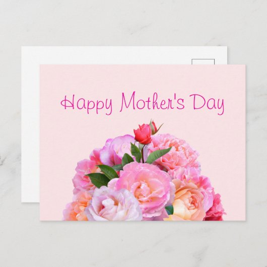 Moederdag Rozen Briefkaart (Voorkant / Achterkant)