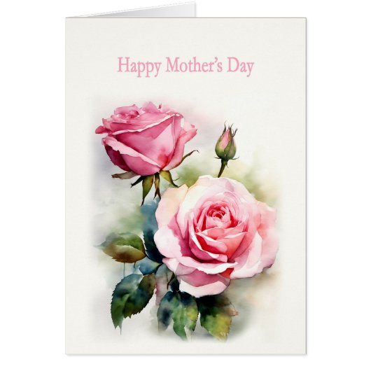 Moederdag Rozen Geschilderd Aquarel (Voorkant)