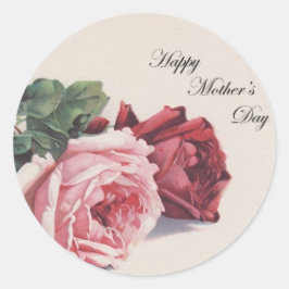 Moederdag Rozen Ronde Sticker