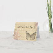 Moederdag Rozen voor oude muziekvellen Butterfly Feestdagen Kaart (Voorkant)