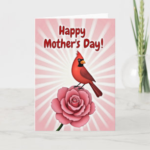 Moederdag Rozenkaart Scarlet Bird Kaart