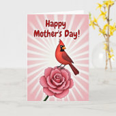 Moederdag Rozenkaart Scarlet Bird Kaart (Gele Bloem)