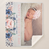 Moederdag Rustic Pink Floral Barn Wood Foto Sherpa Deken (Voorkant)