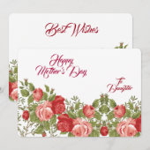 Moederdag Rustic Rozen Floral Greenery Feestdagenkaart (Voorkant / Achterkant)