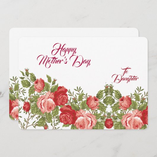 Moederdag Rustic Rozen Floral Greenery Feestdagenkaart (Voorkant / Achterkant)