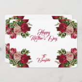 Moederdag Rustic Rozen Floral Greenery Feestdagenkaart (Voorkant / Achterkant)