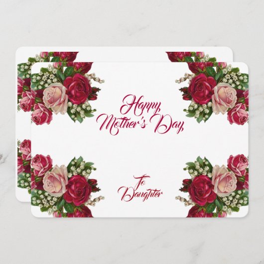 Moederdag Rustic Rozen Floral Greenery Feestdagenkaart (Voorkant / Achterkant)