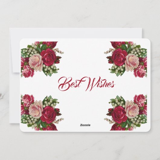 Moederdag Rustic Rozen Floral Greenery Feestdagenkaart (Achterkant)