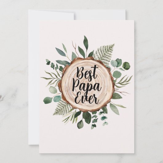 Moederdag Rustiek Hout en Gebladerte Aangepaste Ci Feestdagenkaart (Voorkant)