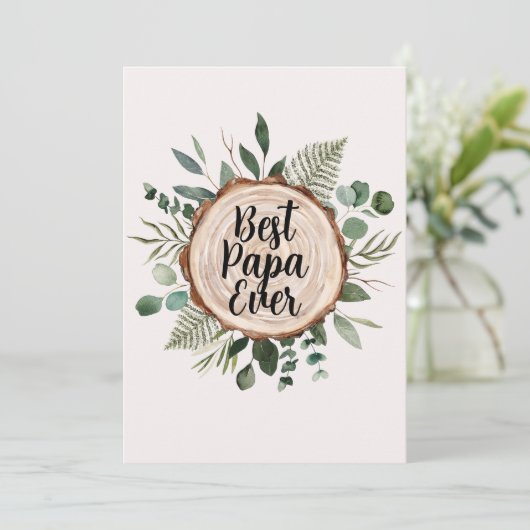 Moederdag Rustiek Hout en Gebladerte Aangepaste Ci Feestdagenkaart (Staand voorkant)