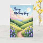 Moederdag Scene Kaart met Pastorale Sfeer (Gele Bloem)