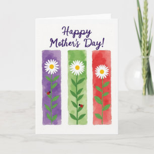 Moederdag scharlaken madeliefje kaart