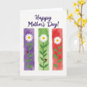 Moederdag scharlaken madeliefje kaart (Gele Bloem)