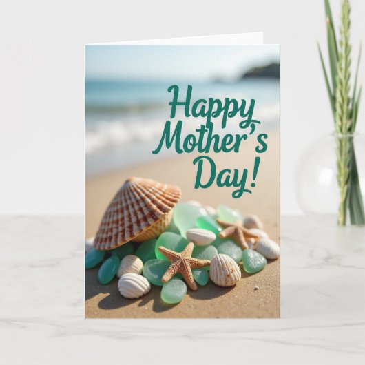 Moederdag Schatkaart aan Zee Kaart (Voorkant)