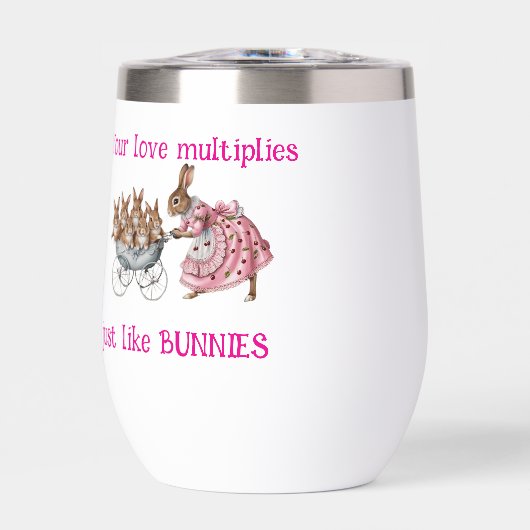 Moederdag schattig konijn en konijnen in kinderwag (Voorkant)