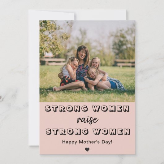 moederdag schattige moeder foto sterke vrouwen ver kaart (Voorkant)