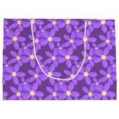 Moederdag Schattige Paarse Bloemen Grote Geschenkt Large Cadeautasje (Achterkant)