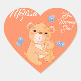 Moederdag Schattigee Beren. Hart Sticker