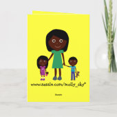 Moederdag Schattigee etnische cartoon personages Kaart (Achterkant)