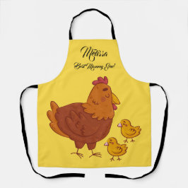 Moederdag Schattigee Kip met Kuikens. Schort