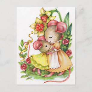 Moederdag Schattigee Knuffel Muis Briefkaart