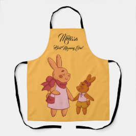 Moederdag Schattigee Konijnen. Schort