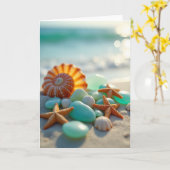 Moederdag Schelp Kunstkaart van de Zee Kaart (Gele Bloem)