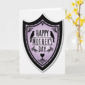 Moederdag Schild Embleem Kaart (Gele Bloem)