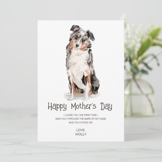 Moederdag Schilderij Hond  Feestdagenkaart (Staand voorkant)