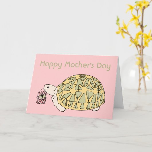  Moederdag schildpad Kaart 5 (Gele Bloem)