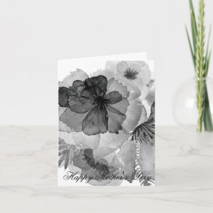 Moederdag, schoondkaart. Koud zwart Kaart