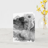 Moederdag, schoondkaart. Koud zwart Kaart (Gele Bloem)