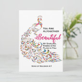 Moederdag, Schoonheid, Hooglied, Pauw Feestdagenkaart (Staand voorkant)