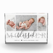 Moederdag Script Gebenedijd Aandenken Fotoblokken (Voorkant)