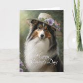 Moederdag Sheltie Feestdagen Kaart (Voorkant)