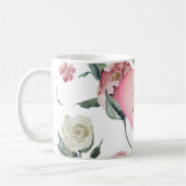 Moederdag Simple Floral Pink Heart Personal Koffiemok (Links)